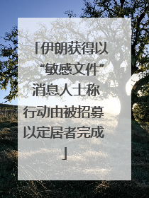 伊朗获得以“敏感文件” 消息人士称行动由被招募以定居者完成
