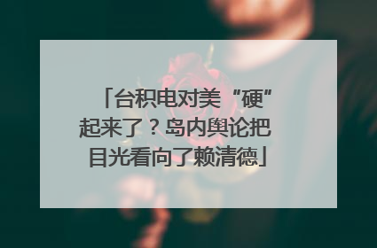台积电对美“硬”起来了？岛内舆论把目光看向了赖清德