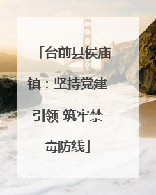 台前县侯庙镇：坚持党建引领 筑牢禁毒防线