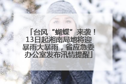 台风“蝴蝶”来袭！13日起湘南局地将迎暴雨大暴雨，省应急委办公室发布汛情提醒