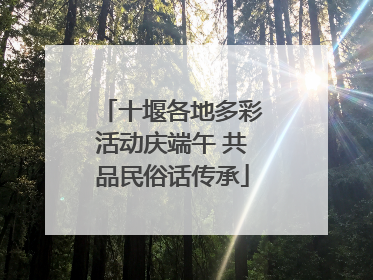 十堰各地多彩活动庆端午 共品民俗话传承