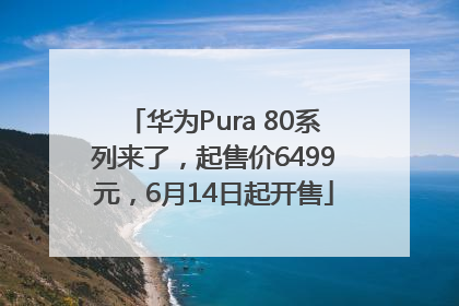 华为Pura 80系列来了，起售价6499元，6月14日起开售