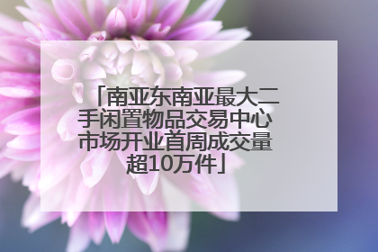 南亚东南亚最大二手闲置物品交易中心市场开业首周成交量超10万件