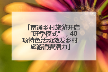 南通乡村旅游开启“旺季模式”，40项特色活动激发乡村旅游消费潜力