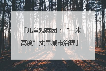 儿童观察团：“一米高度”丈量城市治理