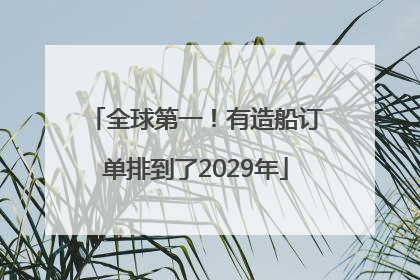 全球第一！有造船订单排到了2029年