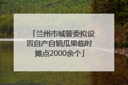 兰州市城管委拟设置自产自销瓜果临时摊点2000余个