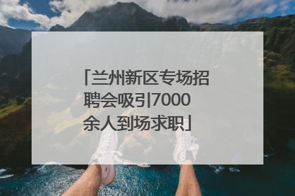 兰州新区专场招聘会吸引7000余人到场求职