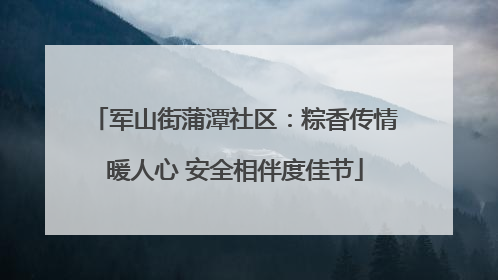 军山街蒲潭社区：粽香传情暖人心 安全相伴度佳节