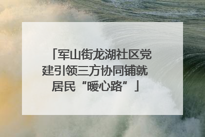 军山街龙湖社区党建引领三方协同铺就居民“暖心路”
