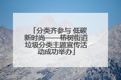 分类齐参与 低碳新时尚——椿树街道垃圾分类主题宣传活动成功举办
