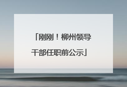 刚刚！柳州领导干部任职前公示