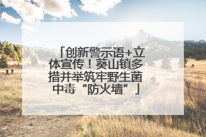 创新警示语+立体宣传！葵山镇多措并举筑牢野生菌中毒“防火墙”