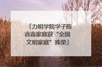 力明学院学子陈睿鑫家庭获“全国文明家庭”殊荣