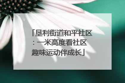 垦利街道和平社区：一米高度看社区 趣味运动伴成长