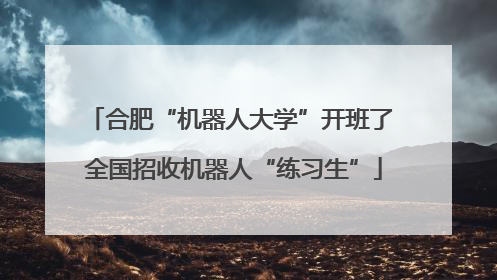 合肥“机器人大学”开班了 全国招收机器人“练习生”
