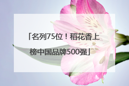 名列75位！稻花香上榜中国品牌500强