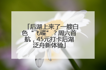 后湖上来了一艘白色“飞碟”？周六首航，45元打卡后湖泛舟新体验