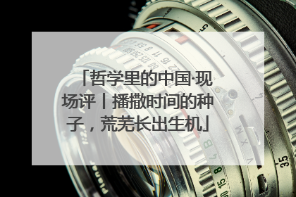 哲学里的中国·现场评丨播撒时间的种子，荒芜长出生机