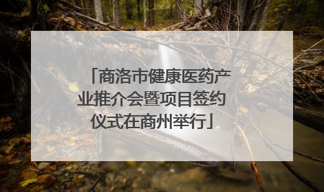 商洛市健康医药产业推介会暨项目签约仪式在商州举行