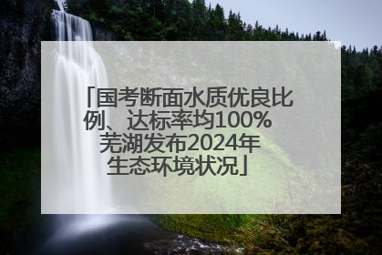 国考断面水质优良比例、达标率均100% 芜湖发布2024年生态环境状况