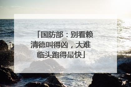 国防部：别看赖清德叫得凶，大难临头跑得最快