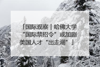 国际观察｜哈佛大学“国际禁招令”或加剧美国人才“出走潮”