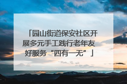 园山街道保安社区开展多元手工践行老年友好服务“四有一无”
