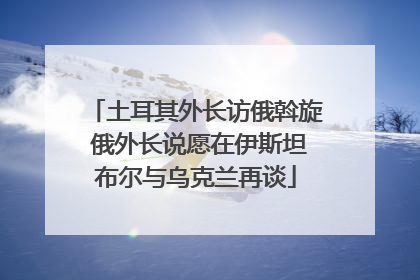 土耳其外长访俄斡旋 俄外长说愿在伊斯坦布尔与乌克兰再谈