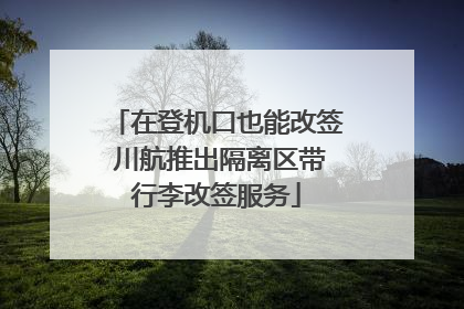 在登机口也能改签 川航推出隔离区带行李改签服务