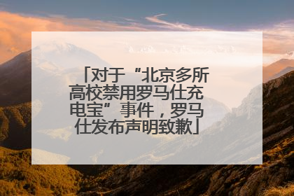 对于“北京多所高校禁用罗马仕充电宝”事件，罗马仕发布声明致歉
