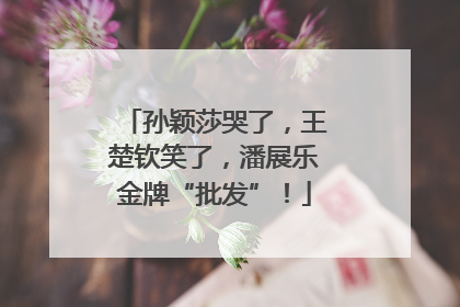 孙颖莎哭了，王楚钦笑了，潘展乐金牌“批发”！