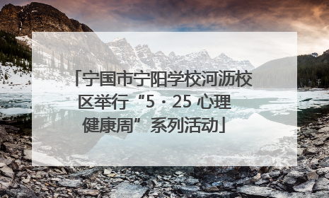 宁国市宁阳学校河沥校区举行“5・25 心理健康周”系列活动