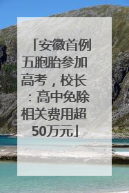安徽首例五胞胎参加高考，校长：高中免除相关费用超50万元