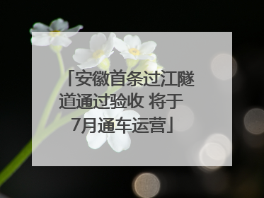 安徽首条过江隧道通过验收 将于7月通车运营