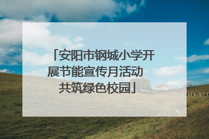 安阳市钢城小学开展节能宣传月活动 共筑绿色校园