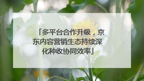 多平台合作升级，京东内容营销生态持续深化种收协同效率