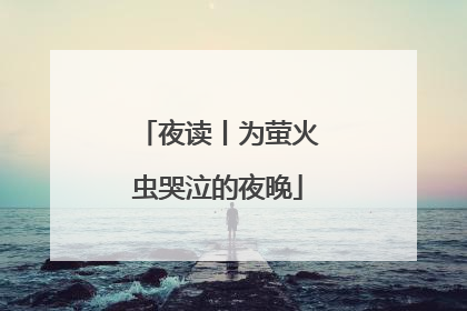 夜读丨为萤火虫哭泣的夜晚