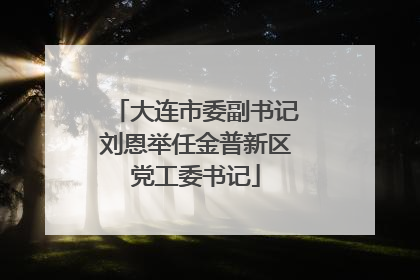 大连市委副书记刘恩举任金普新区党工委书记