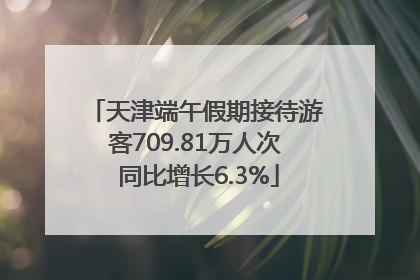 天津端午假期接待游客709.81万人次 同比增长6.3%