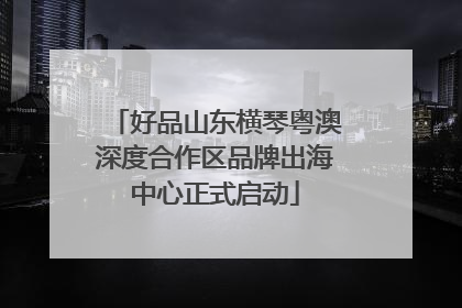 好品山东横琴粤澳深度合作区品牌出海中心正式启动