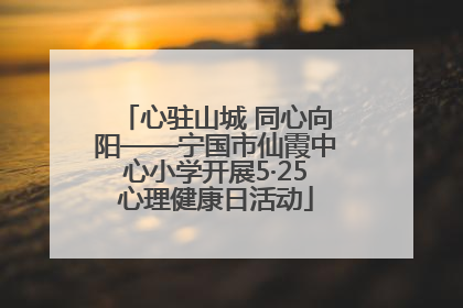 心驻山城 同心向阳——宁国市仙霞中心小学开展5·25心理健康日活动