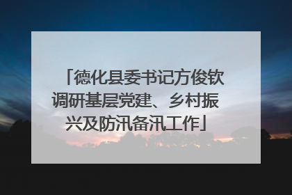 德化县委书记方俊钦调研基层党建、乡村振兴及防汛备汛工作