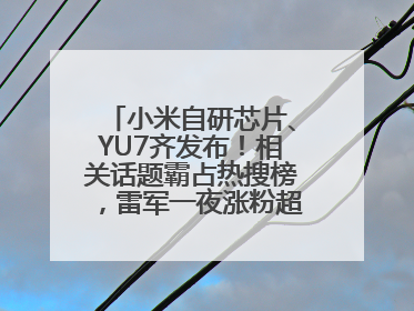 小米自研芯片、YU7齐发布！相关话题霸占热搜榜，雷军一夜涨粉超20万
