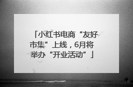 小红书电商“友好市集”上线，6月将举办“开业活动”