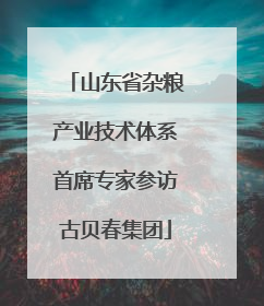 山东省杂粮产业技术体系首席专家参访古贝春集团