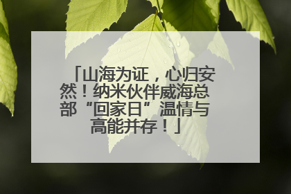 山海为证，心归安然！纳米伙伴威海总部“回家日”温情与高能并存！