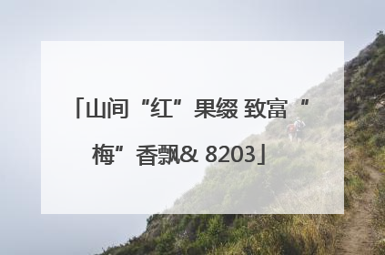 山间“红”果缀 致富“梅”香飘& 8203