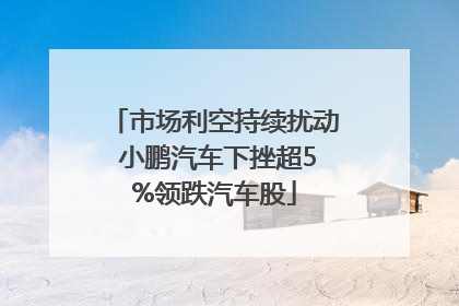 市场利空持续扰动 小鹏汽车下挫超5%领跌汽车股