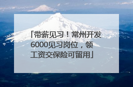 带薪见习！常州开发6000见习岗位，领工资交保险可留用